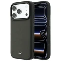 Etui Mercedes Leather Mesh with Bow Line MagSafe na iPhone 18 Pro / 17 Pro - ciemnoszare
