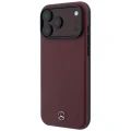 Etui Mercedes Leather Semi Wrap Iconic Line MagSafe na iPhone 18 Pro / 17 Pro - burgundowe