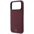 Etui Mercedes Leather Semi Wrap Iconic Line MagSafe na iPhone 18 Pro / 17 Pro - burgundowe