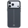 Etui Mercedes Leather Semi Wrap with Iconic Line MagSafe na iPhone 18 Pro Max / 17 Pro Max - ciemnoszare