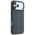 Etui Mercedes Leather Semi Wrap with Iconic Line MagSafe na iPhone 18 Pro Max / 17 Pro Max - ciemnoszare