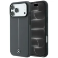 Etui Mercedes Leather Semi Wrap with Iconic Line MagSafe na iPhone 18 Pro / 17 Pro - ciemnoszare