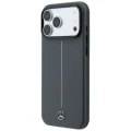Etui Mercedes Leather Semi Wrap with Iconic Line MagSafe na iPhone 18 Pro / 17 Pro - ciemnoszare