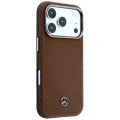 Etui Mercedes Leather Semi Wrap Wood Effect MagSafe na iPhone 18 Pro Max / 17 Pro Max - brązowe