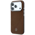 Etui Mercedes Leather Semi Wrap Wood Effect MagSafe na iPhone 18 Pro / 17 Pro - brązowe