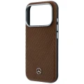 Etui Mercedes Leather Semi Wrap Wood Effect MagSafe na iPhone 18 Pro / 17 Pro - brązowe