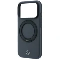 Etui Mercedes Leather with Ring Stand MagSafe na iPhone 18 Pro / 17 Pro - ciemnoszare