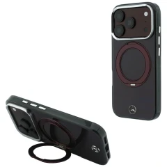 Etui Mercedes Ring Stand Iconic Logo MagSafe na iPhone 18 Pro / 17 Pro - burgundowe