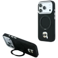 Etui Karl Lagerfeld with Ring Stand 360 Karl Head Pin MagSafe na iPhone 18 Pro Max / 17 Pro Max - czarne