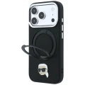 Etui Karl Lagerfeld with Ring Stand 360 Karl Head Pin MagSafe na iPhone 18 Pro Max / 17 Pro Max - czarne