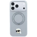 Etui Karl Lagerfeld with Ring Stand 360 Karl Head Pin MagSafe na iPhone 18 Pro / 17 Pro - szare