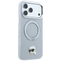 Etui Karl Lagerfeld with Ring Stand 360 Karl Head Pin MagSafe na iPhone 18 Pro / 17 Pro - szare