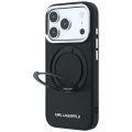Etui Karl Lagerfeld Ring Stand 360 Saffiano Classic Logo MagSafe na iPhone 18 Pro / 17 Pro - czarne