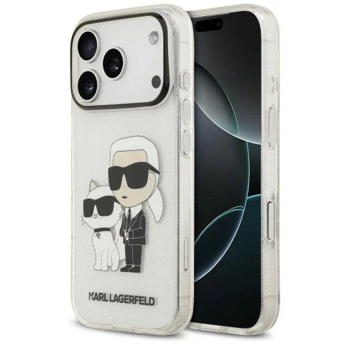 Etui Karl Lagerfeld IML NFT Glitter Karl&Choupette na iPhone 18 Pro Max / 17 Pro Max - przezroczyste
