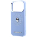 Etui Karl Lagerfeld Point & Choupette Sketch MagSafe na iPhone 18 Pro / 17 Pro - niebieskie