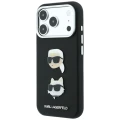 Etui Karl Lagerfeld Saffiano Karl&Choupette Heads Pins Strap Logo na iPhone 18 Pro / 17 Pro - czarne