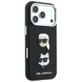 Etui Karl Lagerfeld Saffiano Karl&Choupette Heads Pins Strap Logo na iPhone 18 Pro / 17 Pro - czarne