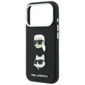 Etui Karl Lagerfeld Saffiano Karl&Choupette Heads Pins Strap Logo na iPhone 18 Pro / 17 Pro - czarne