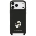 Etui Karl Lagerfeld Saffiano Karl&Choupette Metal Pin CBDY Strap na iPhone 18 Pro / 17 Pro - czarne