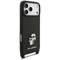Etui Karl Lagerfeld Saffiano Karl&Choupette Metal Pin CBDY Strap na iPhone 18 Pro / 17 Pro - czarne
