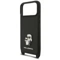 Etui Karl Lagerfeld Saffiano Karl&Choupette Metal Pin CBDY Strap na iPhone 18 Pro Max / 17 Pro Max - czarne