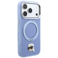 Etui Karl Lagerfeld with Ring Stand 360 Karl Head Pin MagSafe na iPhone 18 Pro Max / 17 Pro Max - jasnoniebieskie