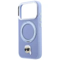 Etui Karl Lagerfeld with Ring Stand 360 Karl Head Pin MagSafe na iPhone 18 Pro Max / 17 Pro Max - jasnoniebieskie
