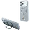 Etui Karl Lagerfeld with Ring Stand 360 Karl Head Pin MagSafe na iPhone 18 Pro Max / 17 Pro Max - szare