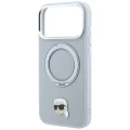 Etui Karl Lagerfeld with Ring Stand 360 Karl Head Pin MagSafe na iPhone 18 Pro Max / 17 Pro Max - szare