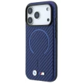 Etui BMW M Carbon Printed Ring MagSafe na iPhone 18 Pro / 17 Pro - granatowe