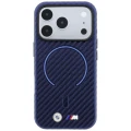 Etui BMW M Carbon Printed Ring MagSafe na iPhone 18 Pro / 17 Pro - granatowe