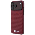 Etui BMW M Carbon Printed Ring MagSafe na iPhone 18 Pro Max / 17 Pro Max - burgundowe
