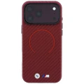 Etui BMW M Carbon Printed Ring MagSafe na iPhone 18 Pro Max / 17 Pro Max - burgundowe