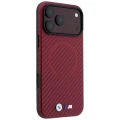 Etui BMW M Carbon Printed Ring MagSafe na iPhone 18 Pro Max / 17 Pro Max - burgundowe