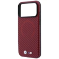 Etui BMW M Carbon Printed Ring MagSafe na iPhone 18 Pro Max / 17 Pro Max - burgundowe