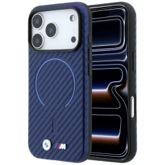Etui BMW M Carbon Printed Ring MagSafe na iPhone 18 Pro Max / 17 Pro Max - granatowe