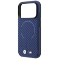 Etui BMW M Carbon Printed Ring MagSafe na iPhone 18 Pro Max / 17 Pro Max - granatowe