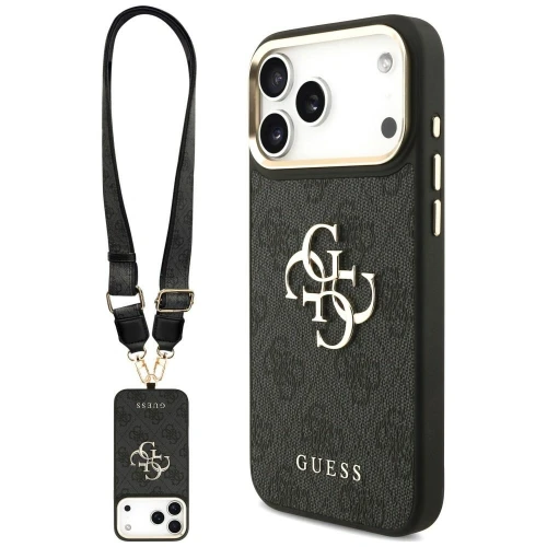 Etui Guess 4G Big 4G Classic Logo Big Strap Metal Buttons na iPhone 18 Pro / 17 Pro - czarne