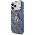 Etui Guess 4G Big 4G Classic Logo Big Strap Metal Buttons na iPhone 18 Pro Max / 17 Pro Max - niebieskie