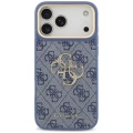 Etui Guess 4G Big 4G Classic Logo Big Strap Metal Buttons na iPhone 18 Pro Max / 17 Pro Max - niebieskie