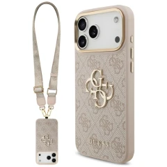 Etui Guess 4G Big 4G Classic Logo Big Strap Metal Buttons na iPhone 18 Pro Max / 17 Pro Max - różowe