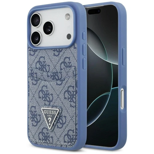Etui Guess 4G nauble Card Triange na iPhone 18 Pro / 17 Pro - niebieskie