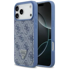 Etui Guess 4G nauble Card Triange na iPhone 18 Pro Max / 17 Pro Max - niebieskie