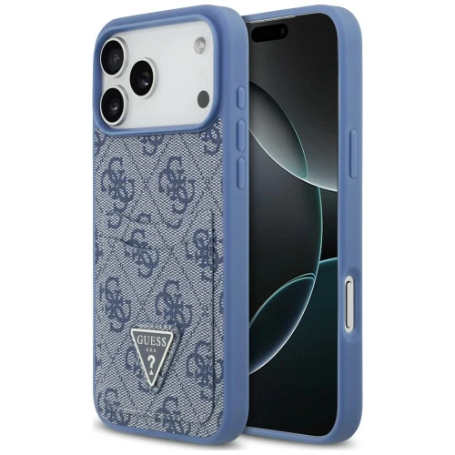Etui Guess 4G nauble Card Triange na iPhone 18 Pro Max / 17 Pro Max - niebieskie