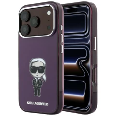 Etui Karl Lagerfeld IML Ikonik Sketch Print MagSafe na iPhone 18 Pro / 17 Pro - burgundowe