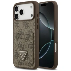 Etui Guess 4G nauble Card Triangle na iPhone 18 Pro Max / 17 Pro Max - brązowe