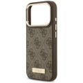 Etui Guess 4G Logo Plate MagSafe na iPhone 18 Pro Max / 17 Pro Max - brązowe