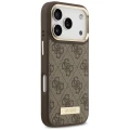 Etui Guess 4G Logo Plate MagSafe naiPhone 18 Pro / 17 Pro - brązowe