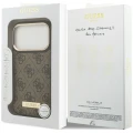 Etui Guess 4G Logo Plate MagSafe naiPhone 18 Pro / 17 Pro - brązowe