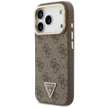 Etui Guess 4G PU Triangle Logo & Stand Camera Magsafe na iPhone 18 Pro / 17 Pro - brązowe